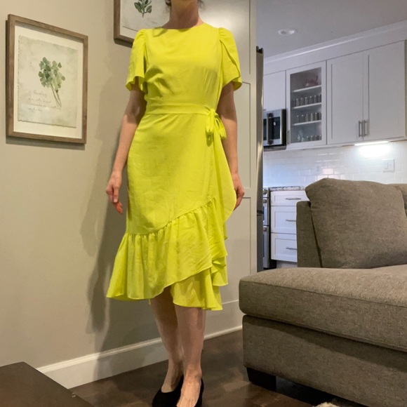 Alex Marie | Dresses | Alex Marie Dillards Chartreuse 6 Side Tie Dress |  Poshmark